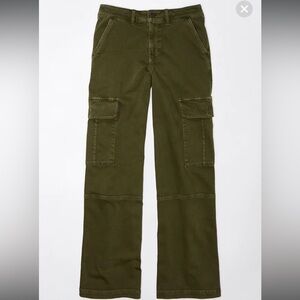 AE Dreamy Drape Stretch Cargo Super High-Waisted Baggy Wide-Leg Pant size 10